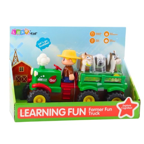Traktor Edukacyjny Interaktywny Dla Malucha Zwierzęta Światła Dźwięki