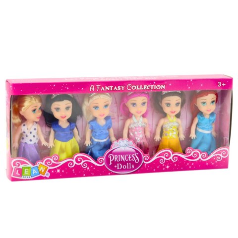 Zestaw Mini Laleczek Księżniczki Bajkowe Sukienki 6szt