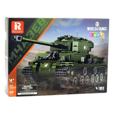 Klocki Konstrukcyjne Czołg Wojskowy Sherman M4A3E8 Skala 1:30 839 el.