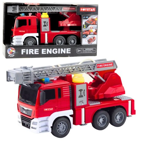 Wóz Strażacki Z Wysięgnikiem Straż Pożarna Napęd Lanie Wody Światła Dźwięki