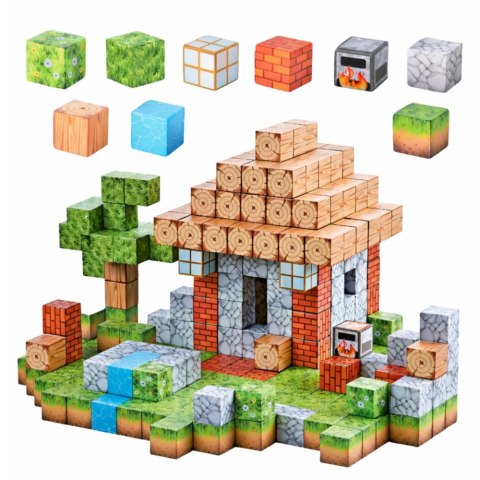 Klocki Magnetyczne Konstrukcyjne Kostki Kwadratowy Świat 3D 312 el.