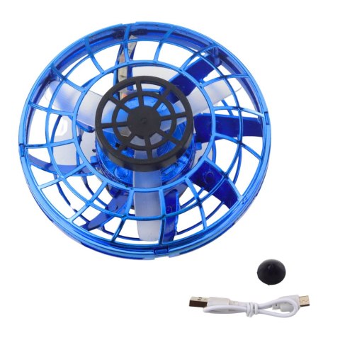 Latający Krążek Dysk UFO Do Rzucania Światła LED Żyroskop Niebieski