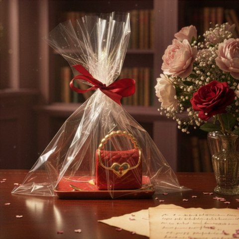 Kubek czerwona torebka - elegancki zestaw do kawy, do herbaty - prezent