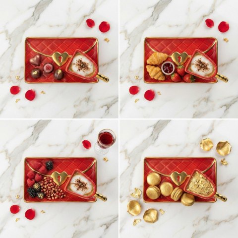 Kubek czerwona torebka - elegancki zestaw do kawy, do herbaty - prezent