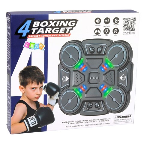 Interaktywna Tarcza Bokserska Muzyczna Światła LED 3 Poziomy Czarna