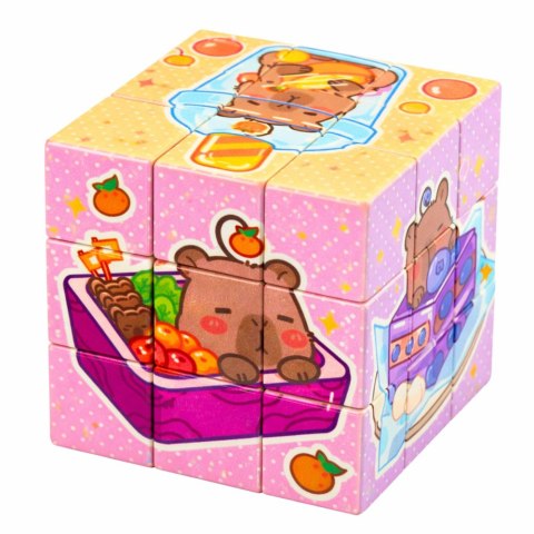 Kostka Układanka Logiczna Kapibara Edukacyjna Kolorowa 6x6 cm