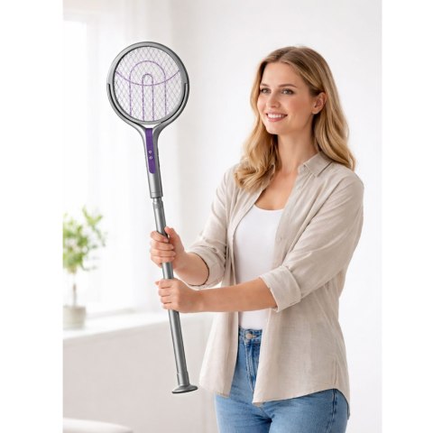 Rakieta Owadobójcza Elektryczna Teleskopowa 2w1 Lampa Na Muchy Komary