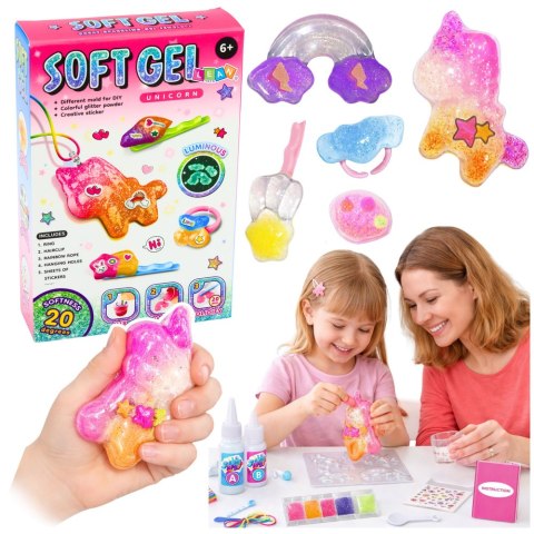 Zestaw Kreatywny DIY Żelowa Biżuteria Figurki Świecące w Ciemności