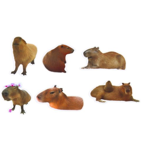 Zestaw Naklejki Kapibara Papierowe Prawdziwe Wizerunki 50 szt.
