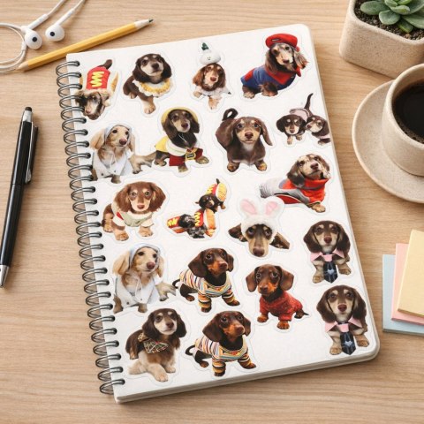 Zestaw Naklejki Z Pieskami Spaniel Papierowe Do Ozdabiania 50 szt.