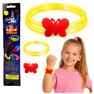 Podwójna Bransoletka Fluorescencyjna Z Motylkiem Świecąca Neon Stick