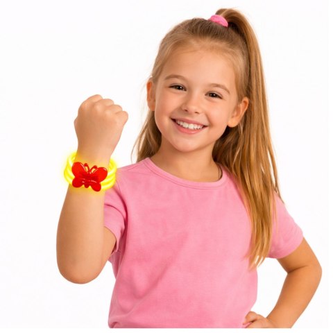 Podwójna Bransoletka Fluorescencyjna Z Motylkiem Świecąca Neon Stick