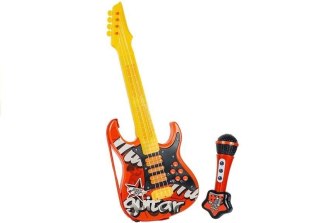 GITARA ELEKTRYCZNA MIKROFON STRUNY CZERWONA