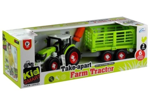 ROZKRĘCANY TRAKTOR Z OTWIERANA PRZYCZEPĄ 43 CM