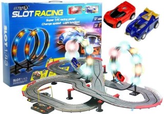 TOR WYŚCIGOWY 2 AUTKA SLOT CARS 1:43 PĘTLA LAMPKI