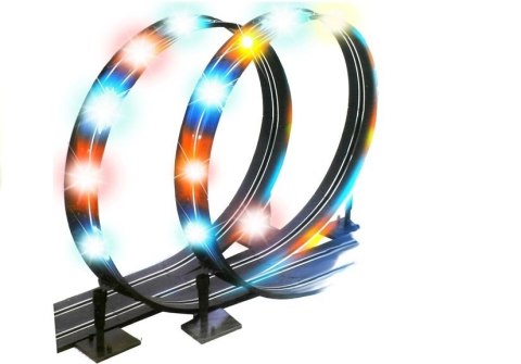 TOR WYŚCIGOWY 2 AUTKA SLOT CARS 1:43 PĘTLA LAMPKI