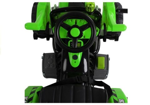 TRAKTOR NA AKUMULATOR Z ŁYŻKĄ KOPARKA ZIELONY