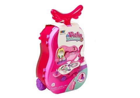 TOALETKA W WALIZCE NA KÓŁKACH SKRZYPCE LUSTERKO