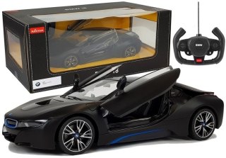 AUTO R/C BMW I8 RASTAR 1:14 CZARNY DRZWI AUTOMATYCZNE