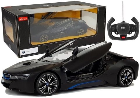 AUTO R/C BMW I8 RASTAR 1:14 CZARNY DRZWI AUTOMATYCZNE