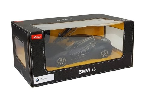 AUTO R/C BMW I8 RASTAR 1:14 CZARNY DRZWI AUTOMATYCZNE
