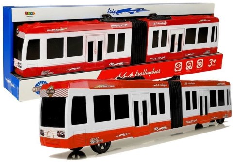 AUTOBUS PRZEGUBOWY Z NAPĘDEM FRYKCYJNYM CZERWONY