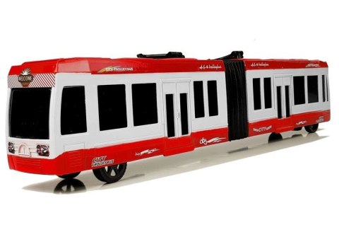 AUTOBUS PRZEGUBOWY Z NAPĘDEM FRYKCYJNYM CZERWONY