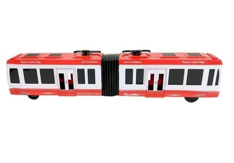 AUTOBUS PRZEGUBOWY Z NAPĘDEM FRYKCYJNYM CZERWONY