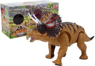 DINOZAUR TRICERATOPS ŻÓŁTY NA BATERIE
