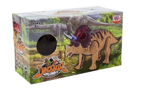 DINOZAUR TRICERATOPS ŻÓŁTY NA BATERIE