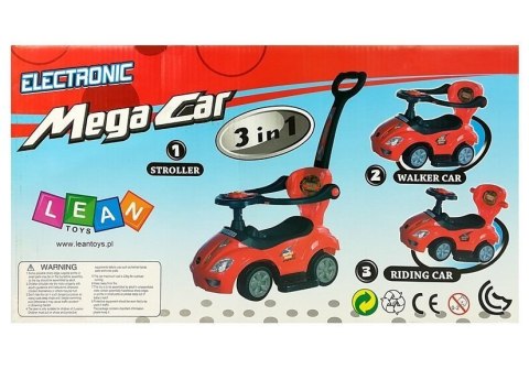 JEŹDZIK Z PCHACZEM MEGA CAR 3W1 ZIELONY