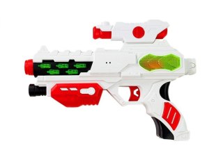 KOSMICZNY PISTOLET LASEROWY Z MASKĄ MIECZ ŚWIECĄCY