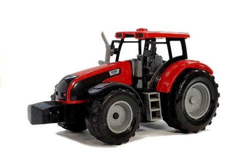 TRAKTOR Z PRZYCZEPKĄ, ZGRABIARKĄ I CYSTERNĄ CZERWONY