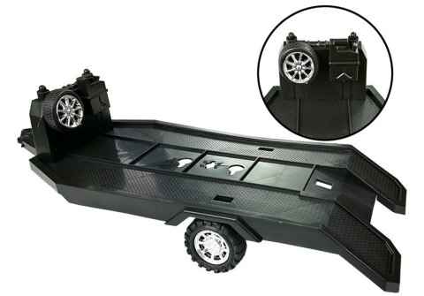 ZESTAW POJAZDÓW POMARAŃCZOWY MONSTER TRUCK CZERWONE BMW LAWETA 58 CM
