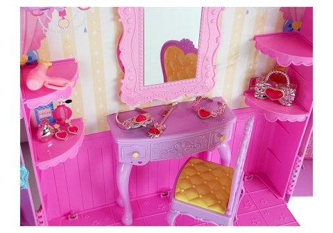 GARDEROBA ZE ŚWIATŁEM I LUSTREM LALKA 26 CM ZESTAW UBRAŃ AKCESORIA