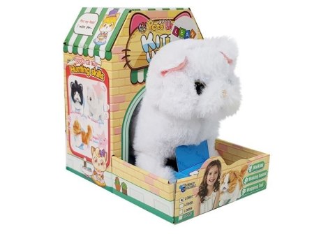 INTERAKTYWNY KOT PERS BIAŁY CHODZI RUSZA OGONEM NA BATERIE