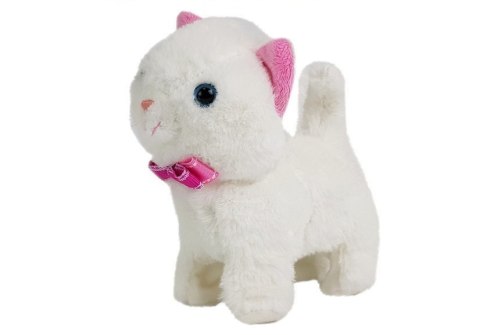 INTERAKTYWNY KOT NA BATERIE BIAŁY CHODZI I ŚPIEWA DŹWIĘK