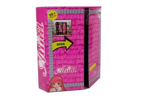 LALKA FIOLETOWA SUKNIA BAL TOREBKA SZPILKI BIŻUTERIA