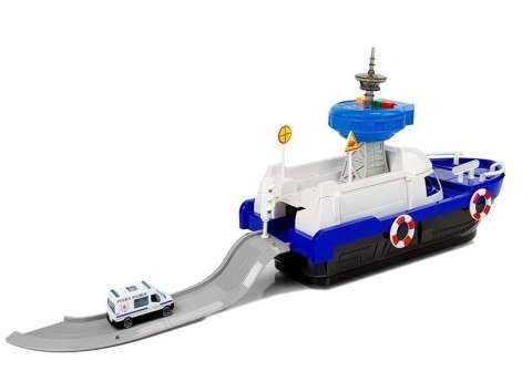 ŁÓDŹ TRANSPORTOWA POLICYJNA Z AUTKAMI, Z DŹWIĘKIEM I ŚWIATŁAMI