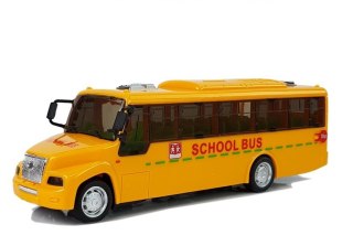 SZKOLNY AUTOBUS Z NACIĄGIEM ŚWIATŁAMI I DŹWIĘKAMI OTWIERANE DRZWI