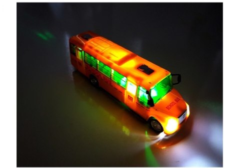 SZKOLNY AUTOBUS Z NACIĄGIEM ŚWIATŁAMI I DŹWIĘKAMI OTWIERANE DRZWI