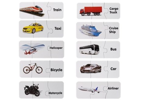 PUZZLE EDUKACYJNE UKŁADANKA TRANSPORT 10 POŁĄCZEŃ